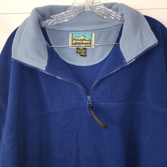 Roundy Ridge Mens Blue 1/4 Zip Pullover Fleece Shacket Plus Size XXL - Picture 3 of 6